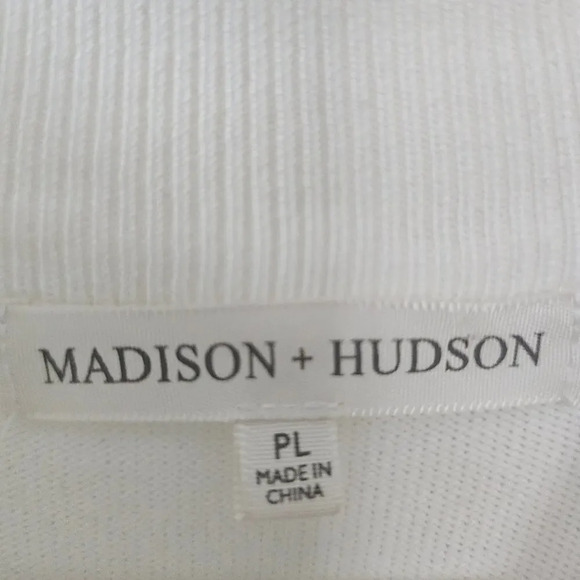 NWT Madison & Hudson Off White Sweater Dress, Size Petite Large Sheer Polka Dots - Picture 9 of 11